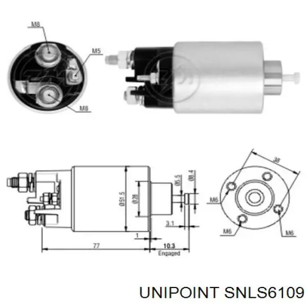 Реле втягуюче стартера SNLS6109 Unipoint