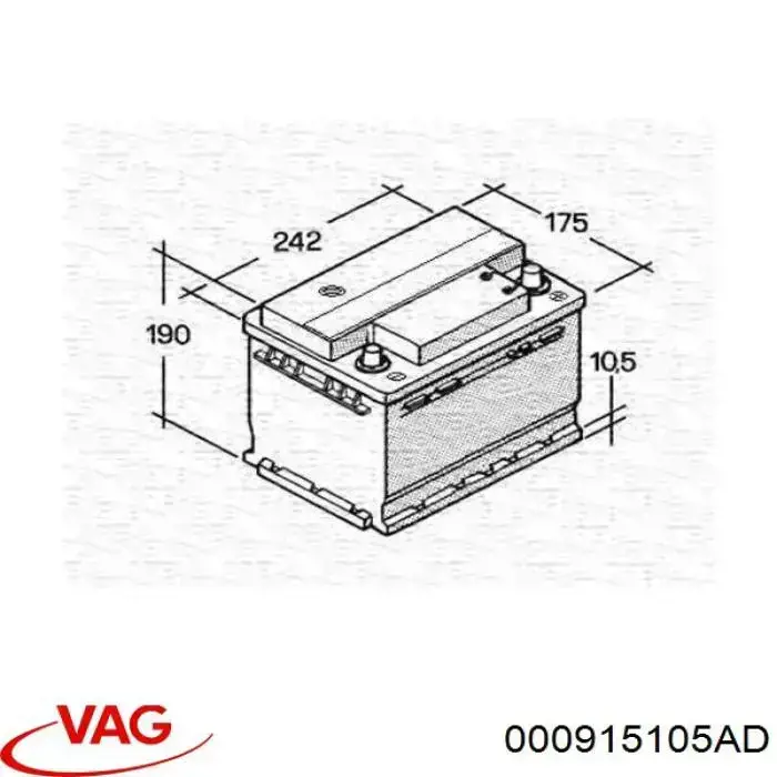 Акумуляторна батарея, АКБ 1J0915105F VAG