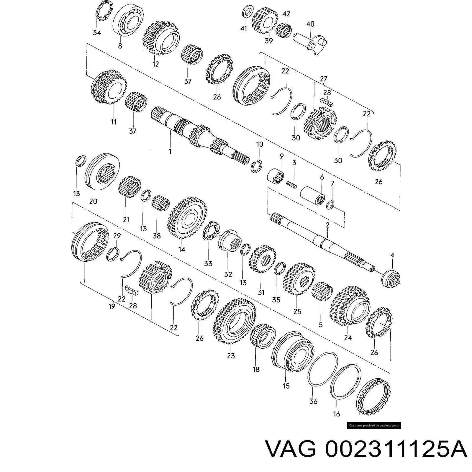 Купити 002311125A VAG Підшипник первинного валу коробки