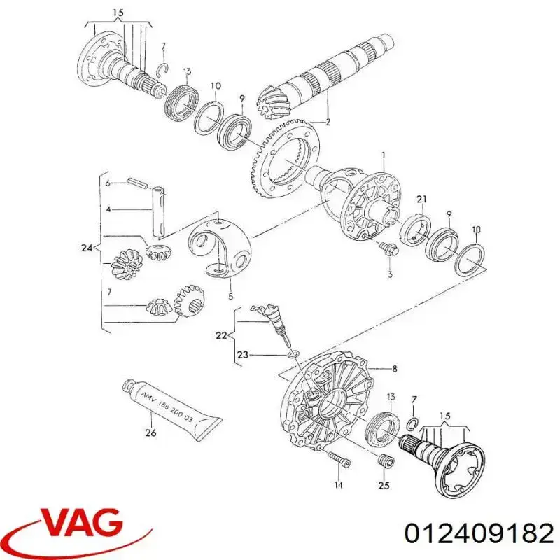 Шестерня спідометра, ведуча VAG 012409182A