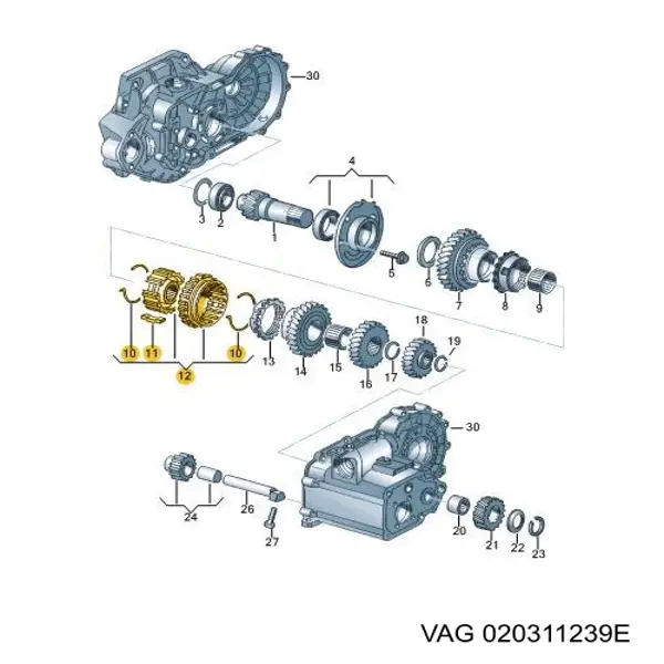 Синхронізатор 1/2-ї передачі VAG 020311239D ціна, від 55.74 USD