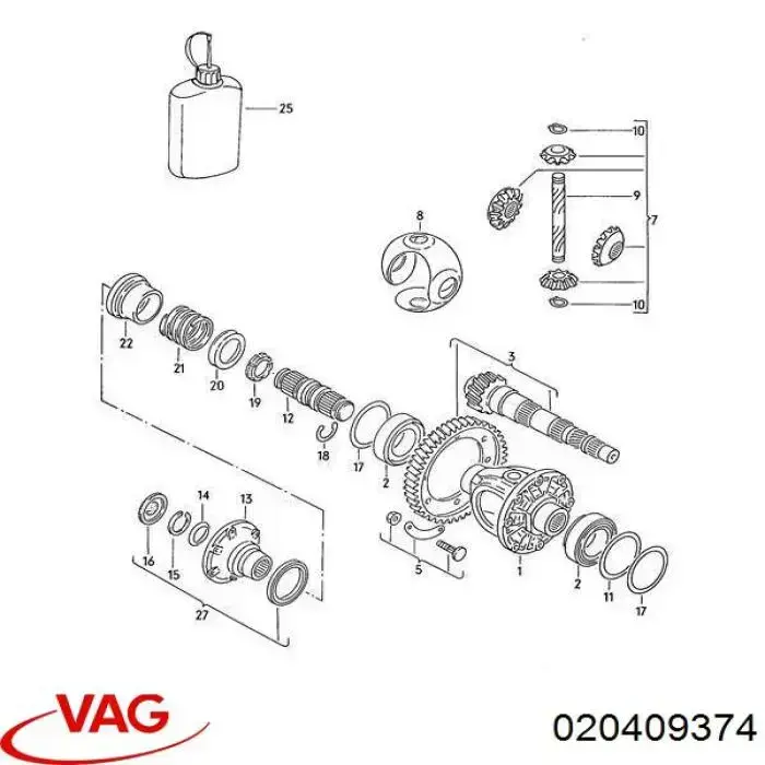 Шайба диференціалу переднього моста 3L409003 AND