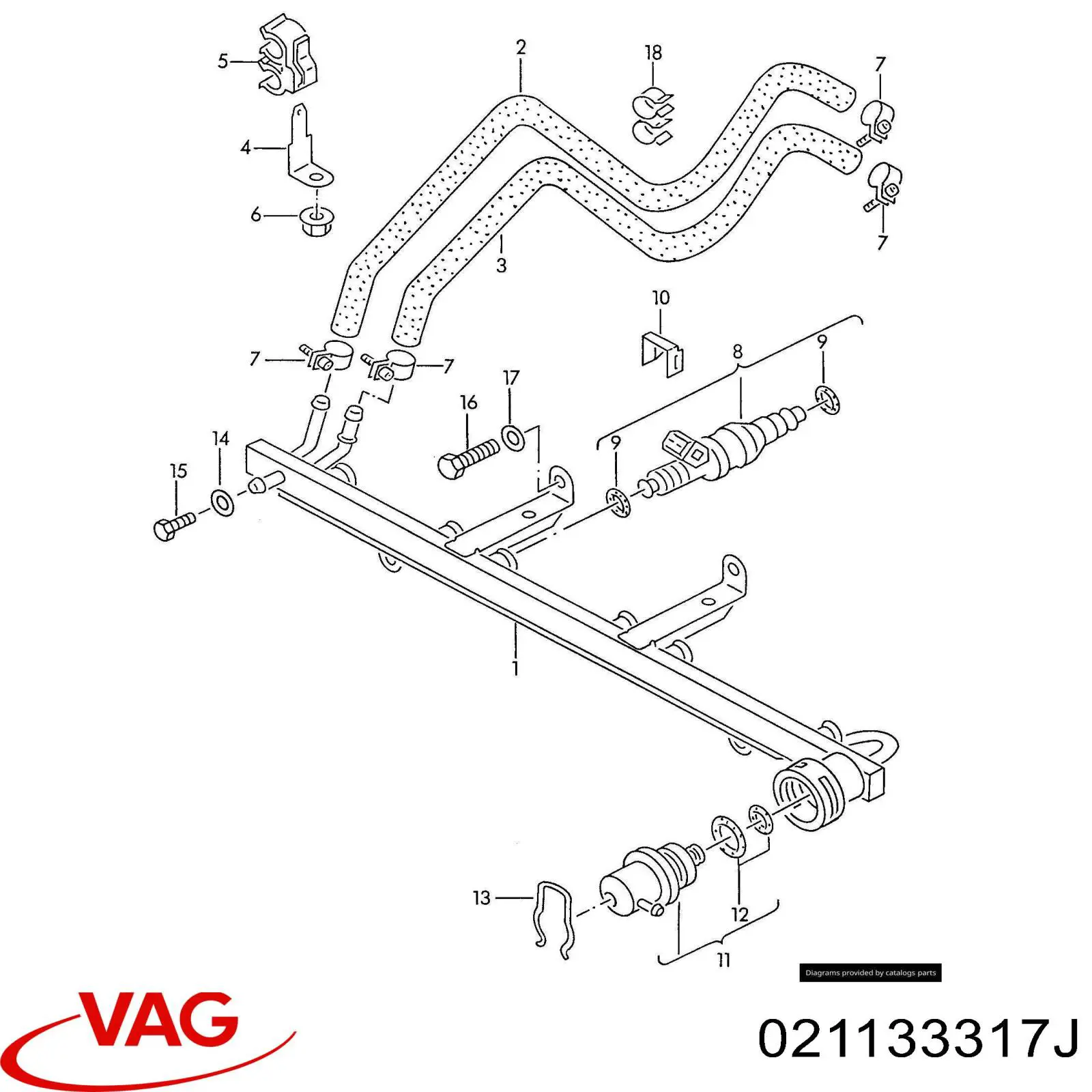 021133317J VAG Паливна рампа