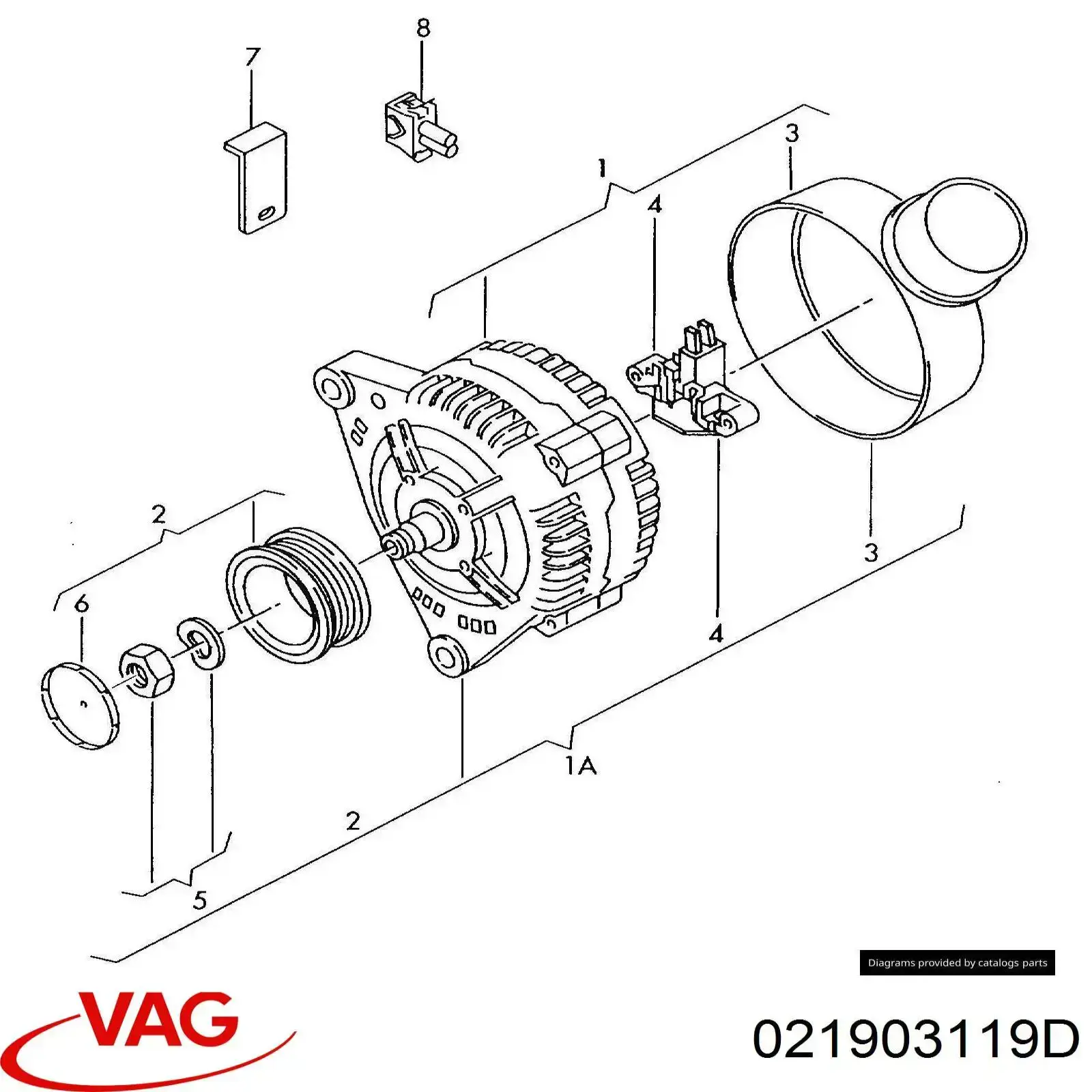 Купити 021903119D VAG Шків генератора