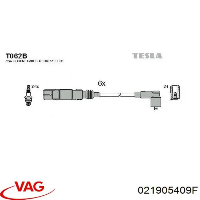 Високовольтні дроти 021905409F VAG