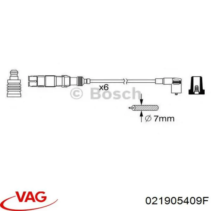 Дріт високовольтний, комплект 021905409F VAG