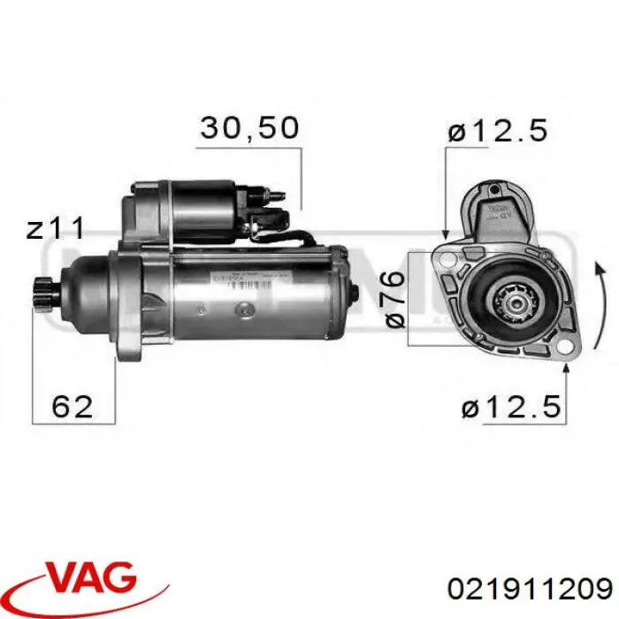 Щеткодеpжатель стартера 021911209 VAG