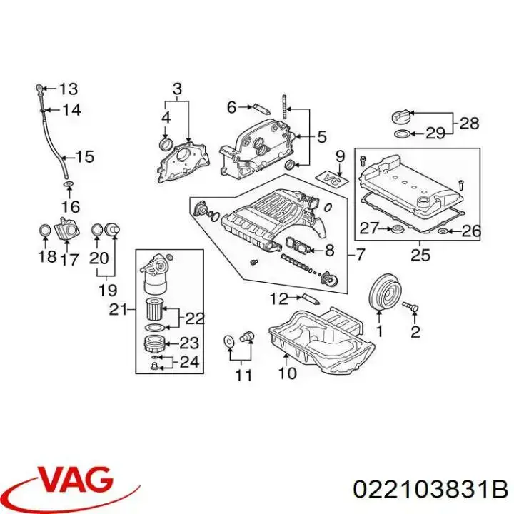 022103831 VAG Болт клапанної кришки ГБЦ