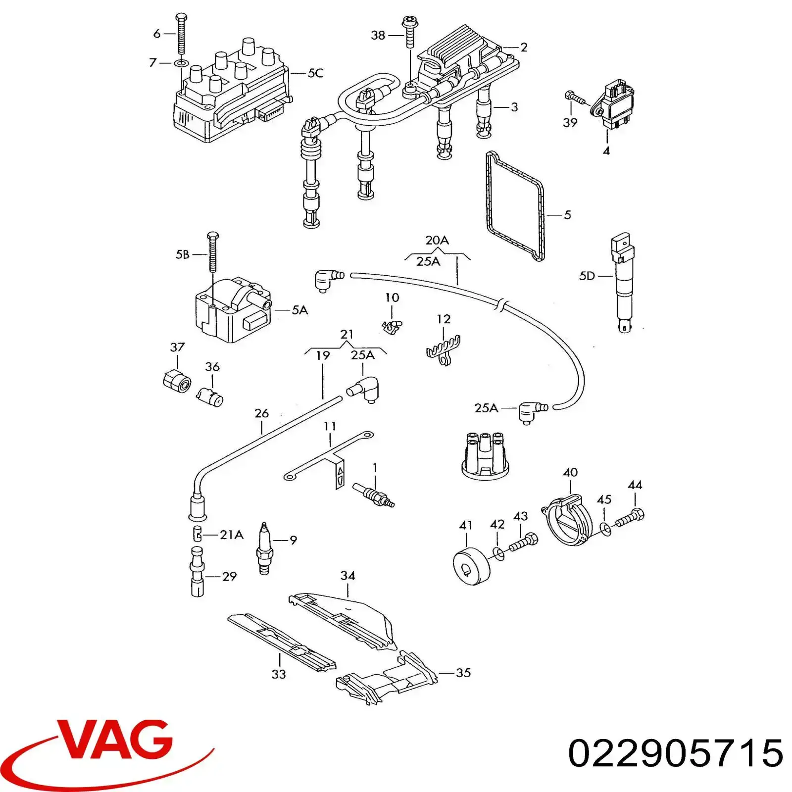 Котушка запалювання 022905715 VAG