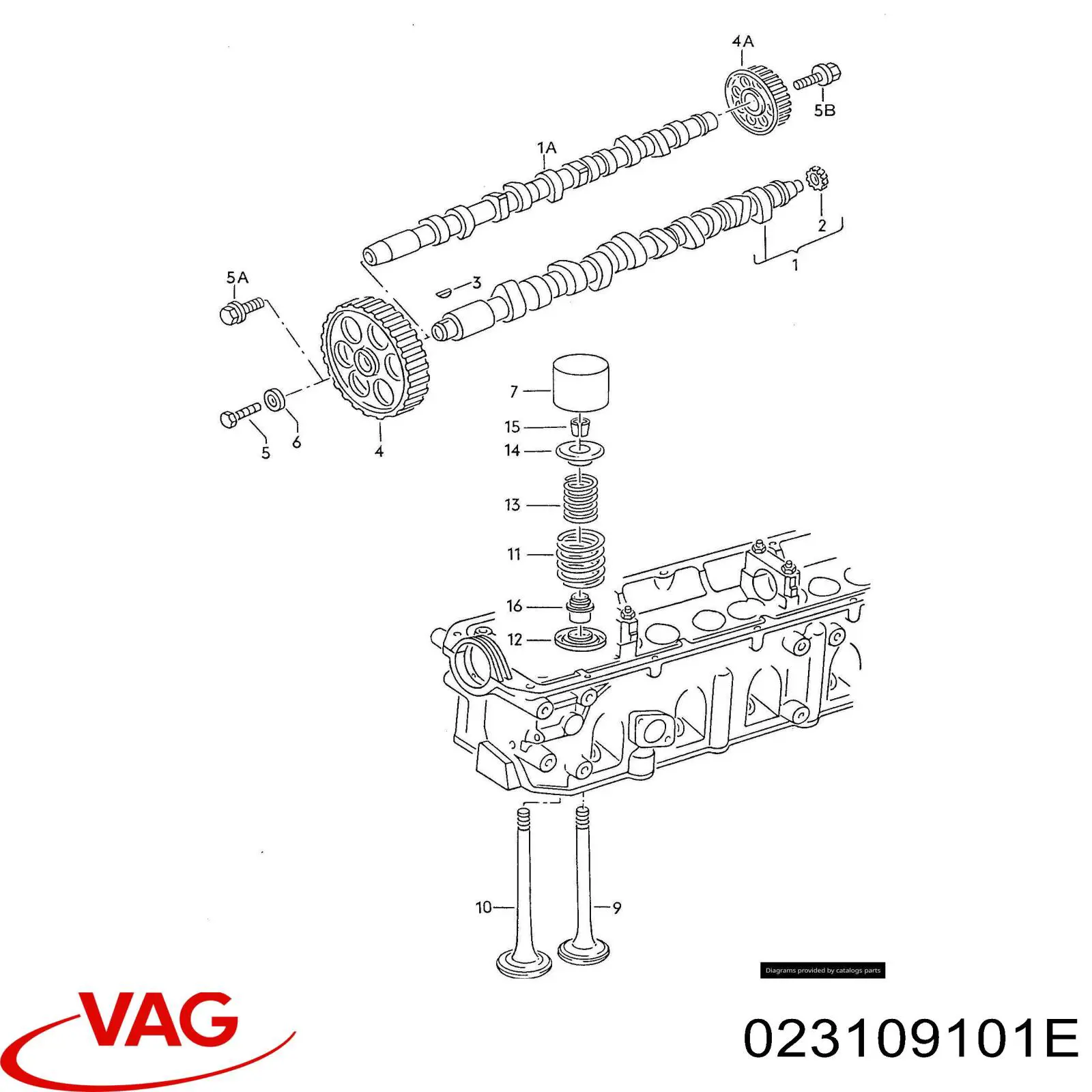Розподілвал двигуна VAG 023109101E ціна, від 183.83 USD