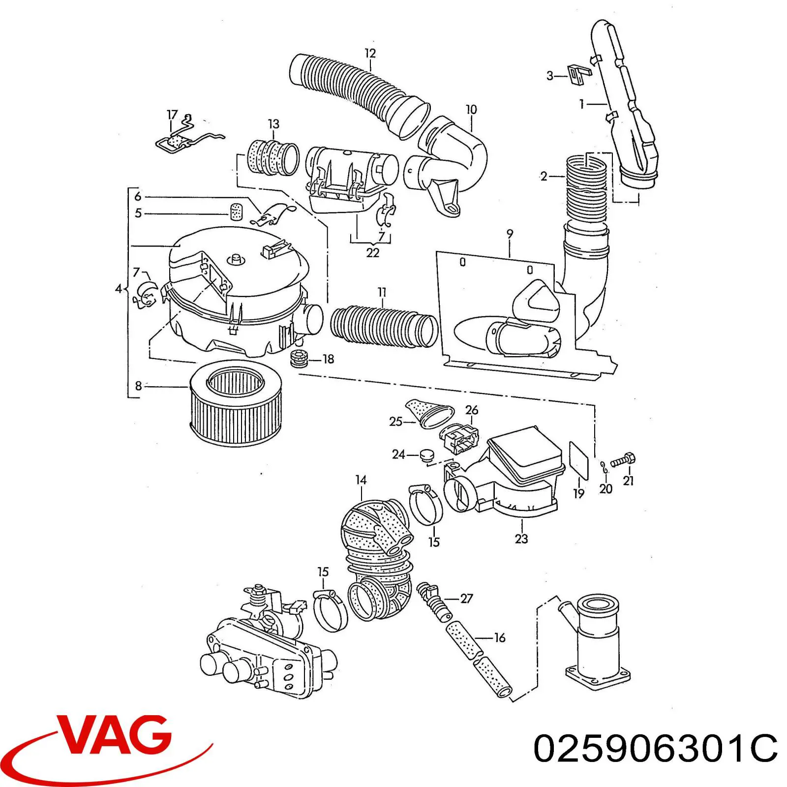 Датчик витрати повітря на Volkswagen Transporter T3 24, 25, 251