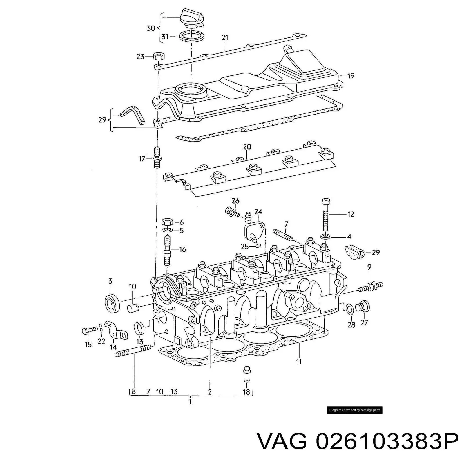 Купити 026103383P VAG Прокладка ГБЦ