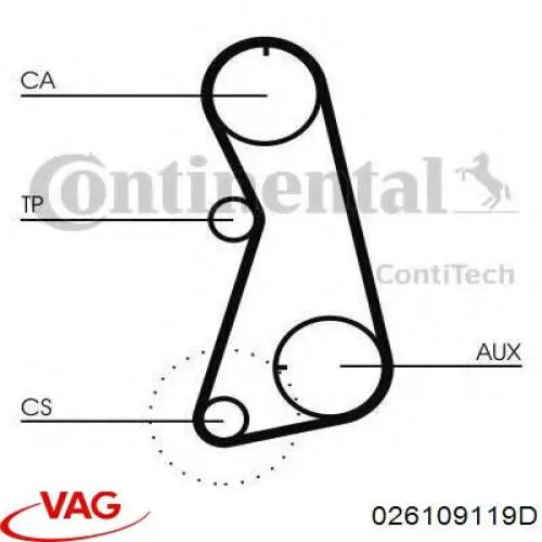 ГРМ ремінь VAG 026109119D