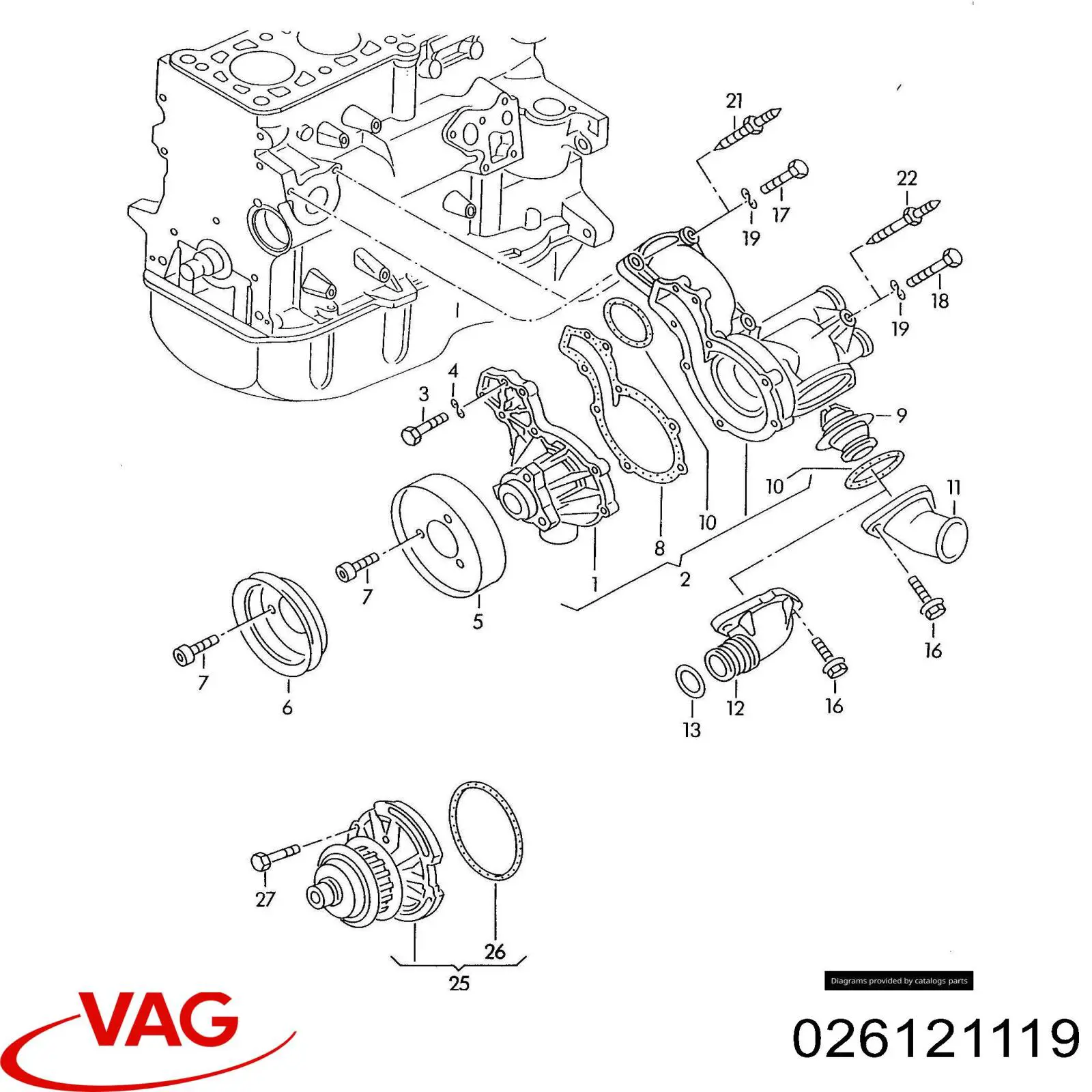 026121119 VAG прокладка термостата