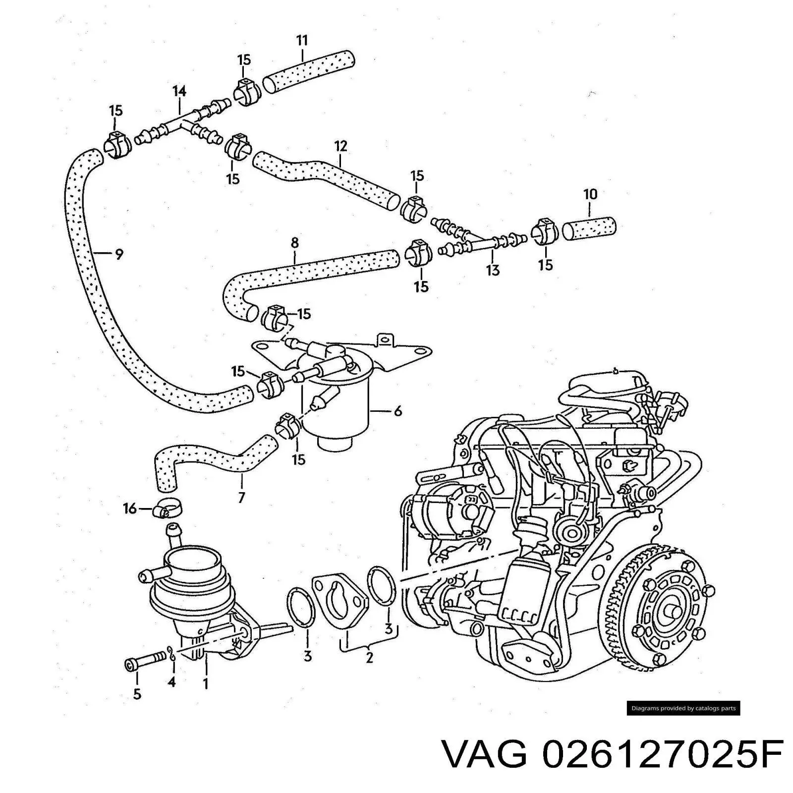 Паливний насос, механічний VAG 026127025F ціна, від 62.21 USD