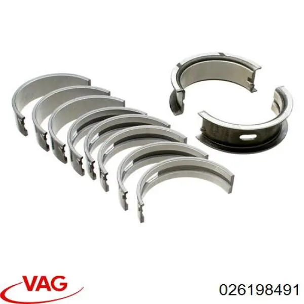 Купити 026198491 VAG Вкладиші колінвала, корінні, комплект, стандарт (STD)