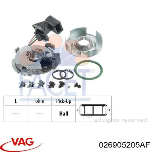 Розподільник запалювання (трамблер) VAG 026905205AF ціна, від 29.24 USD