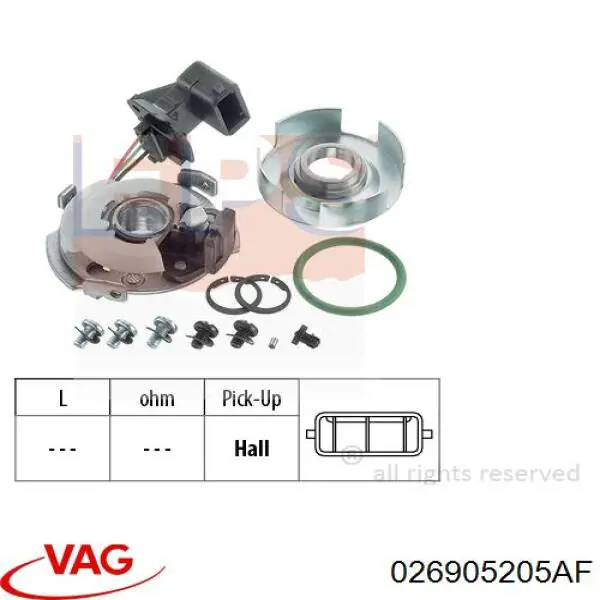 Купити 026905205AF VAG Розподільник запалювання (трамблер)