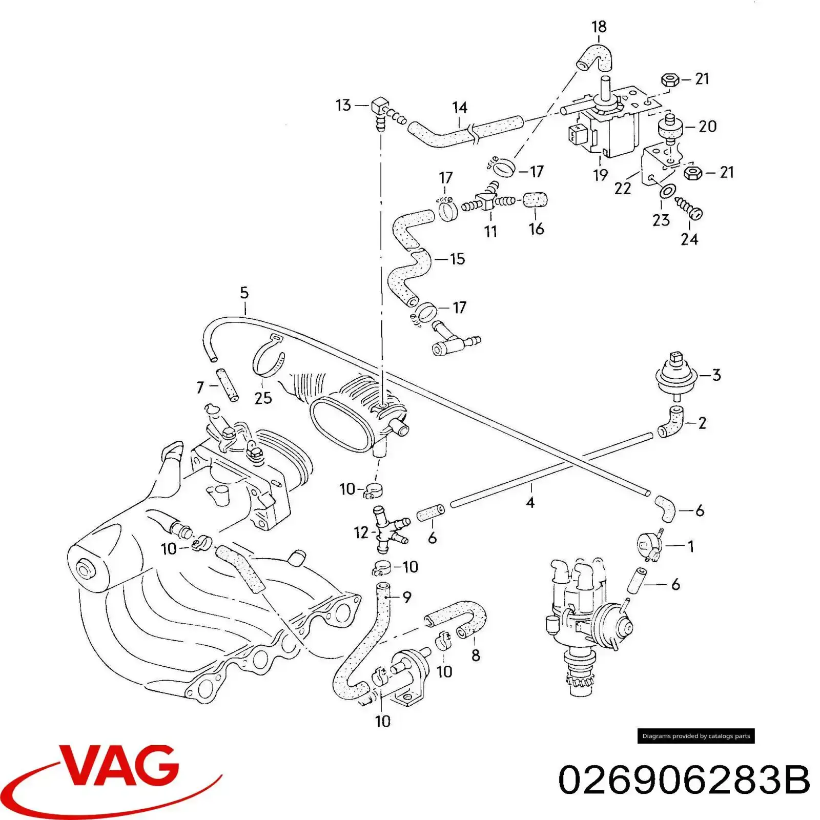 Клапан перетворювач тиску наддуву (соленоїд) VAG 026906283B ціна, від 42.33 USD