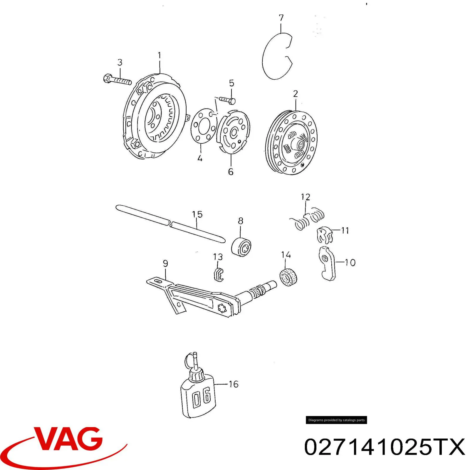 Купити 027141025TX VAG Корзина зчеплення