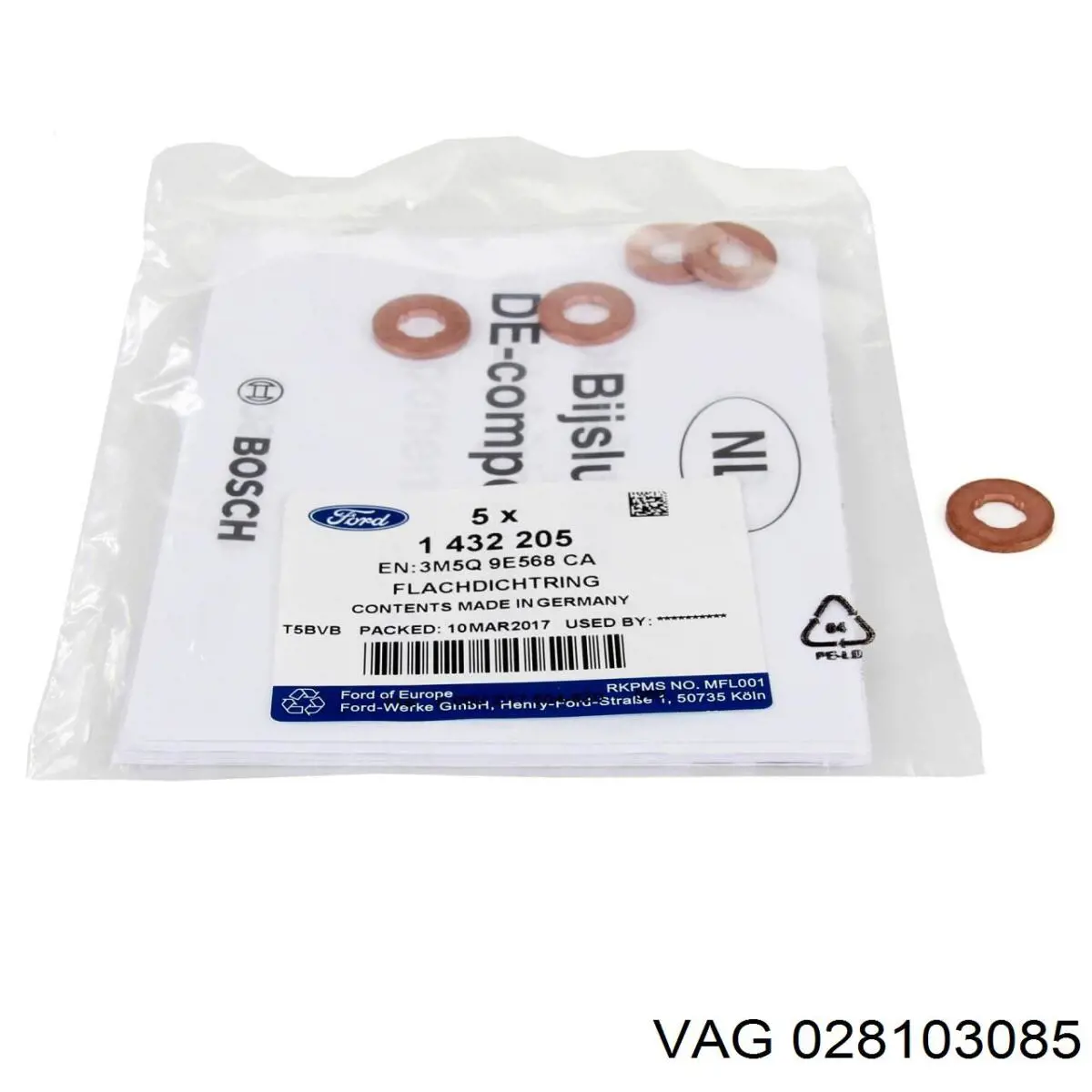Ущільнююче кільце форсунок інжектора VAG 028103085 ціна, від 1.28 USD