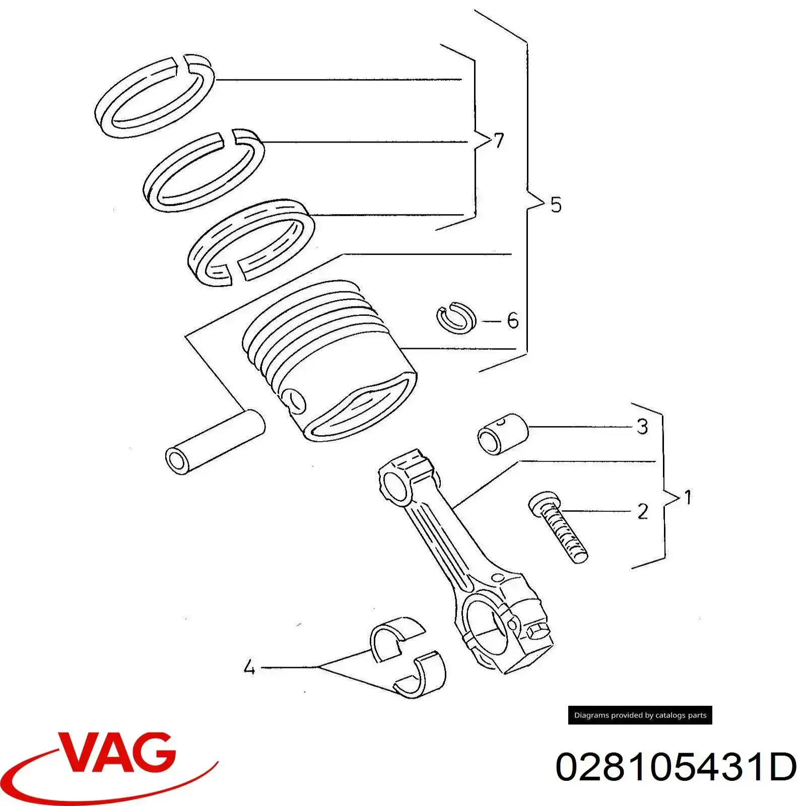 Купити 028105431D VAG Втулка шатуна