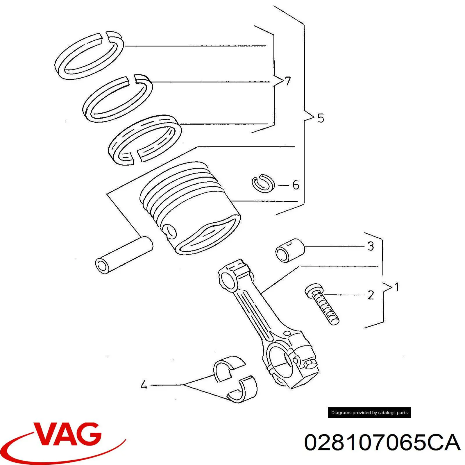 Поршень в зборі VAG 028107065CA ціна, від 76.73 USD