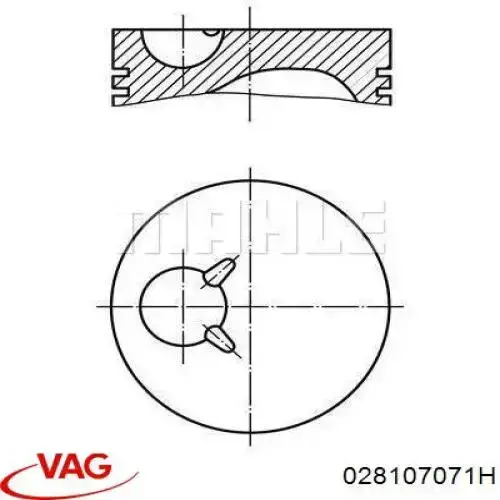 Поршня, 1-й ремонт (+0,25) VAG 028107071H ціна, від 64.61 USD
