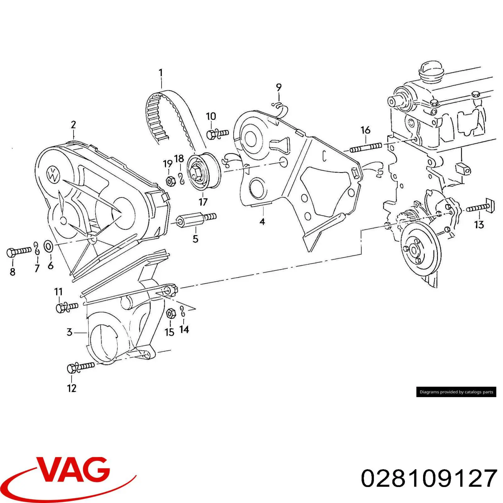 Захист ременя ГРМ, нижній VAG 028109127 ціна, від 84.68 USD