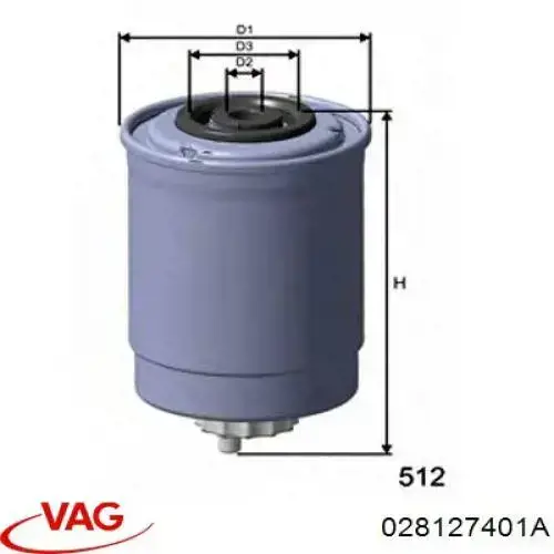 Купити 028127401A VAG Фільтр-відстійник палива грубої очистки