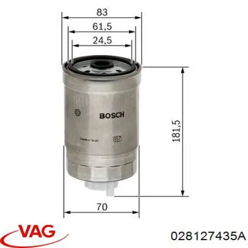 Фільтр тонкого очищення палива VAG 028127435A ціна, від 17.74 USD