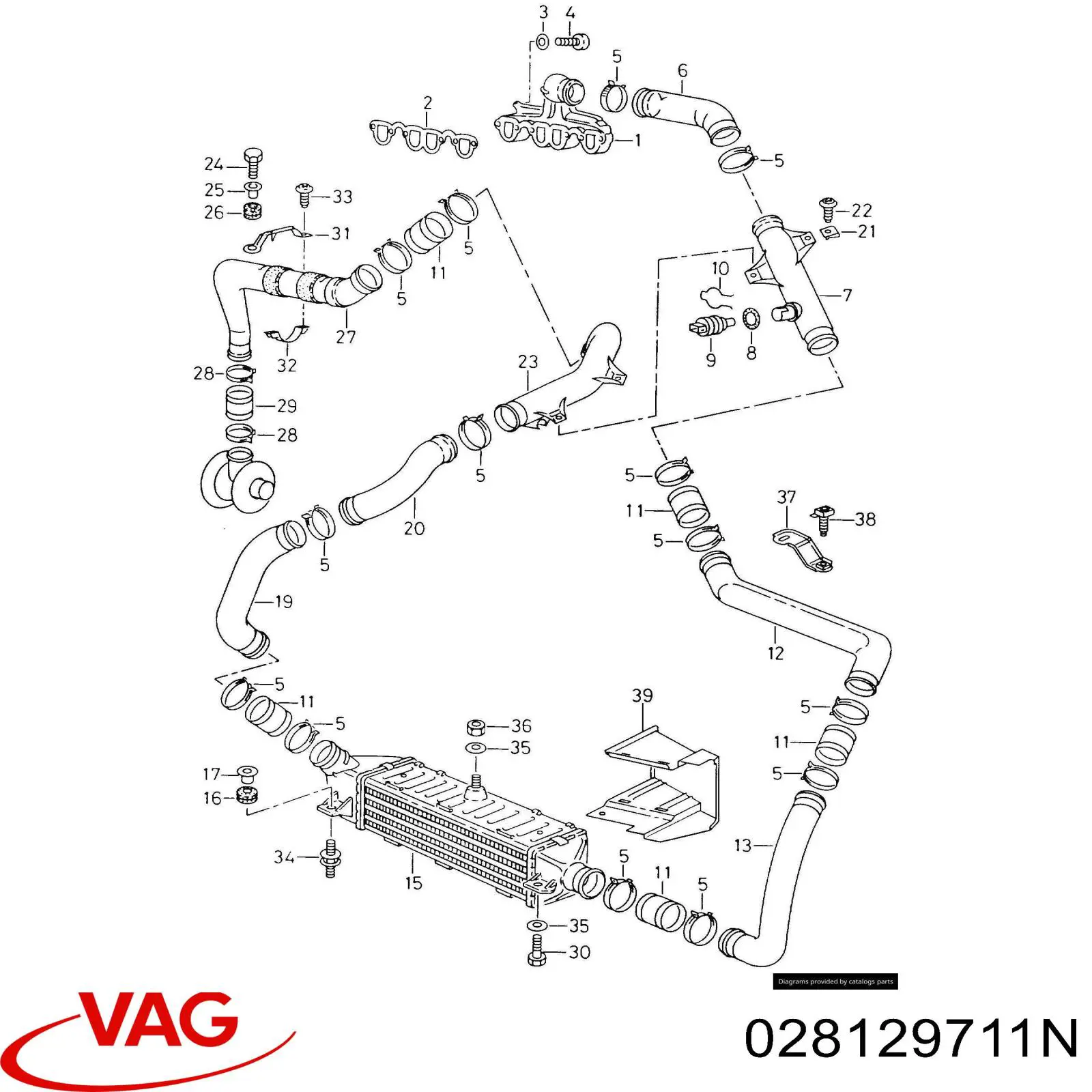 Колектор впускний VAG 028129711N ціна, від 23.70 USD