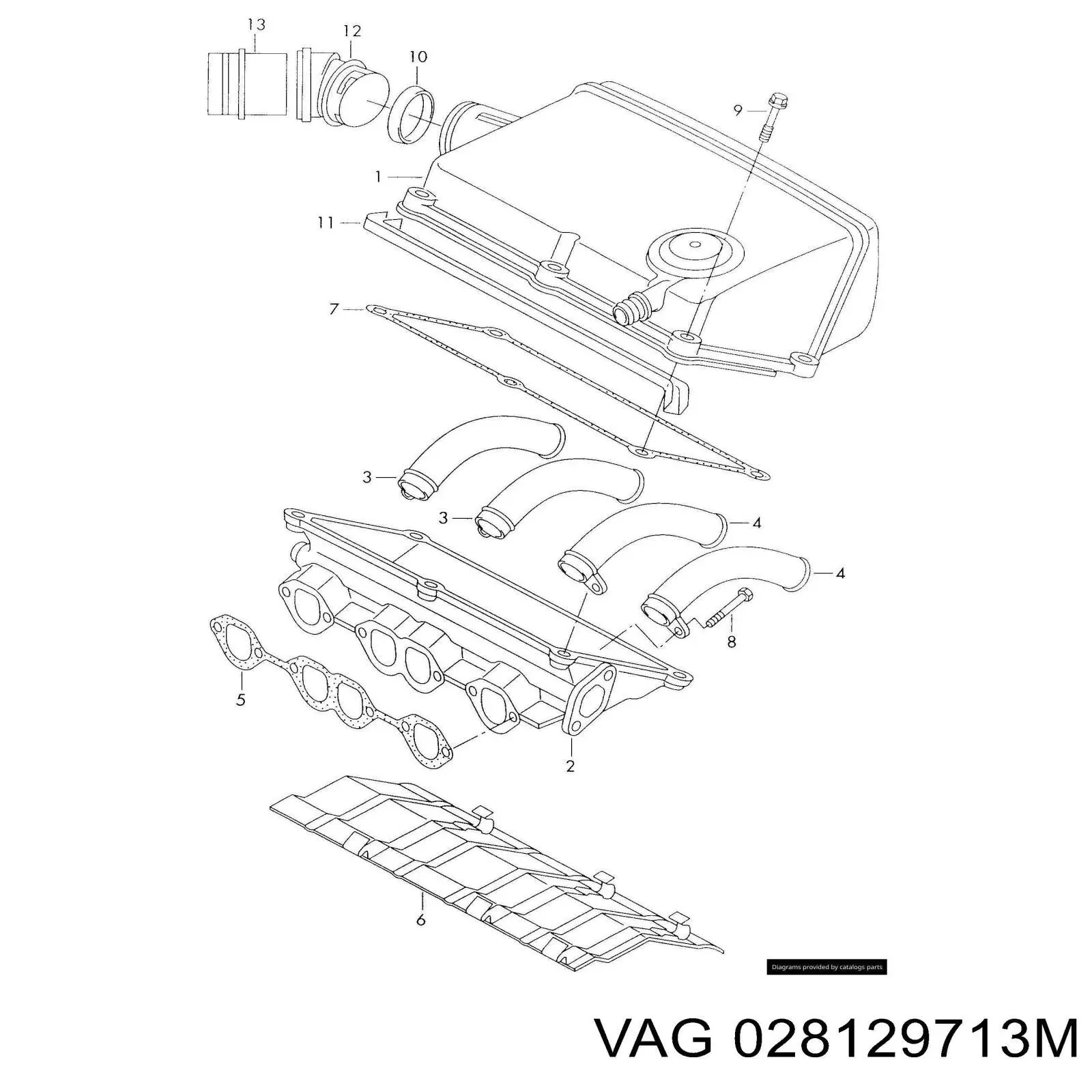 Колектор впускний VAG 028129713M ціна, від 14.06 USD