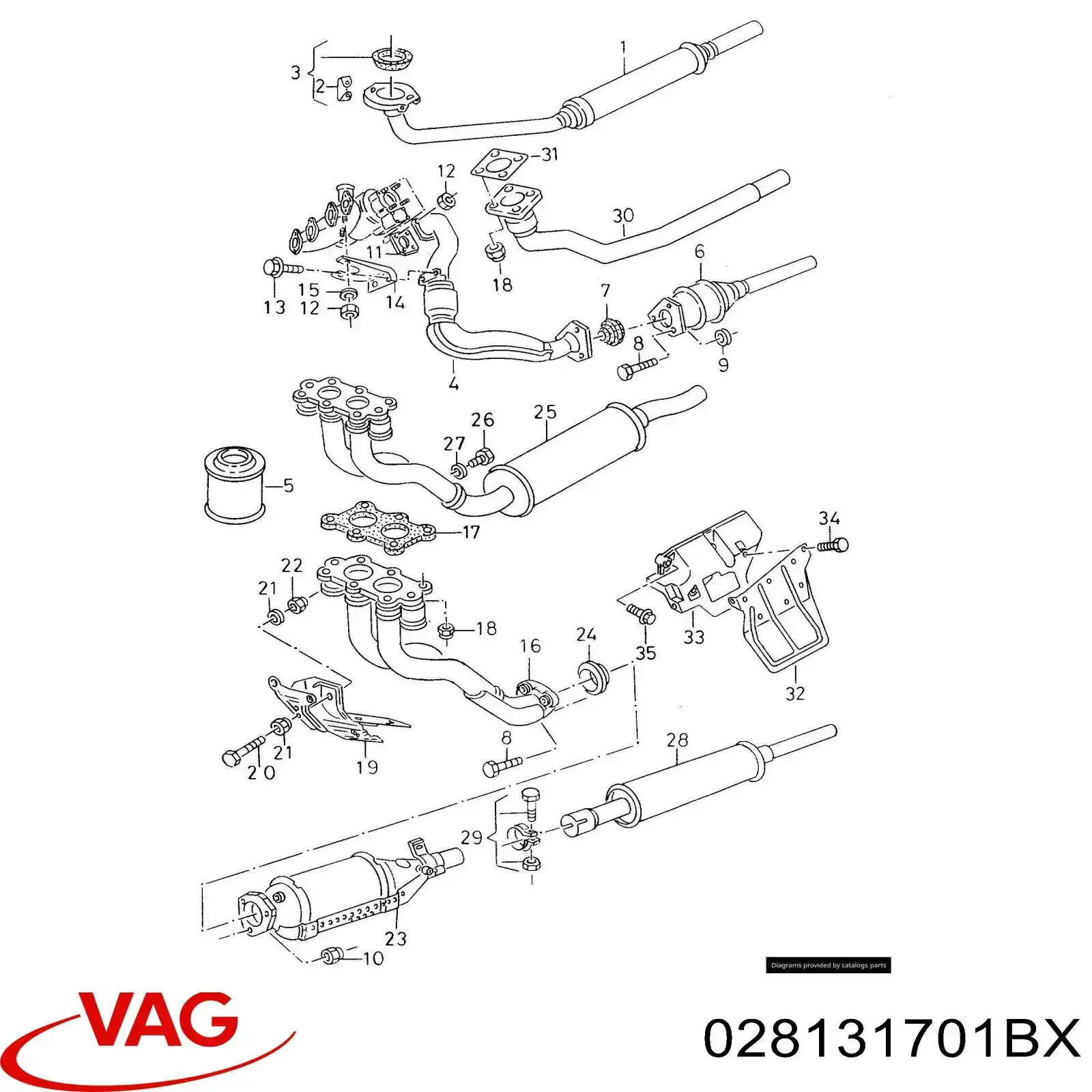 Конвертор-каталізатор (каталітичний нейтралізатор) 028131701BX VAG