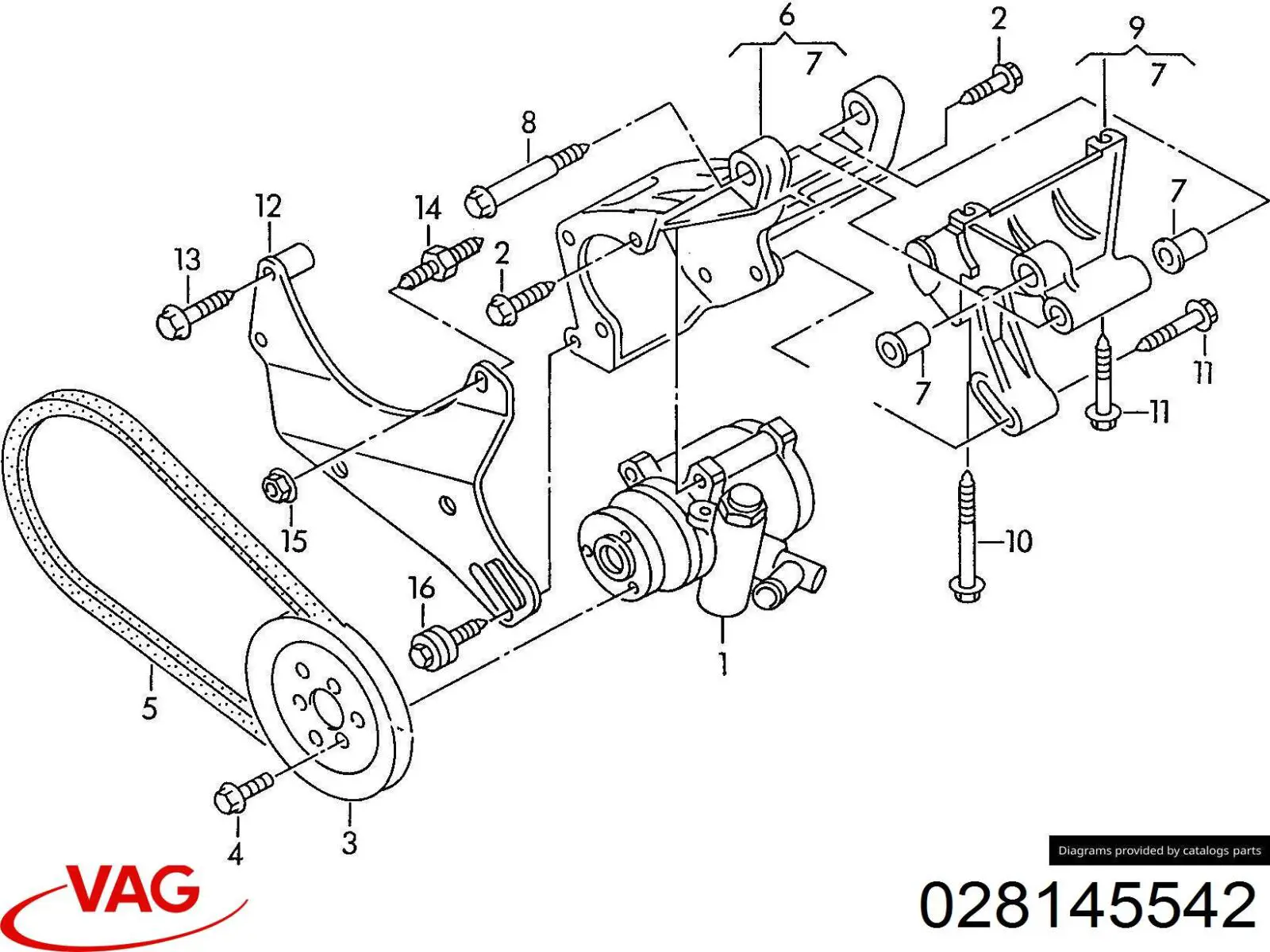 Болт (шпилька) передньої кришки двигуна Audi A6 (4B, C5) (Ауді A6)