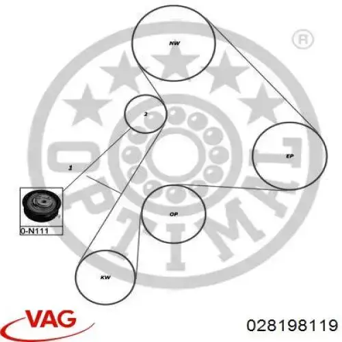 028198119 VAG Ремінь ГРМ, комплект