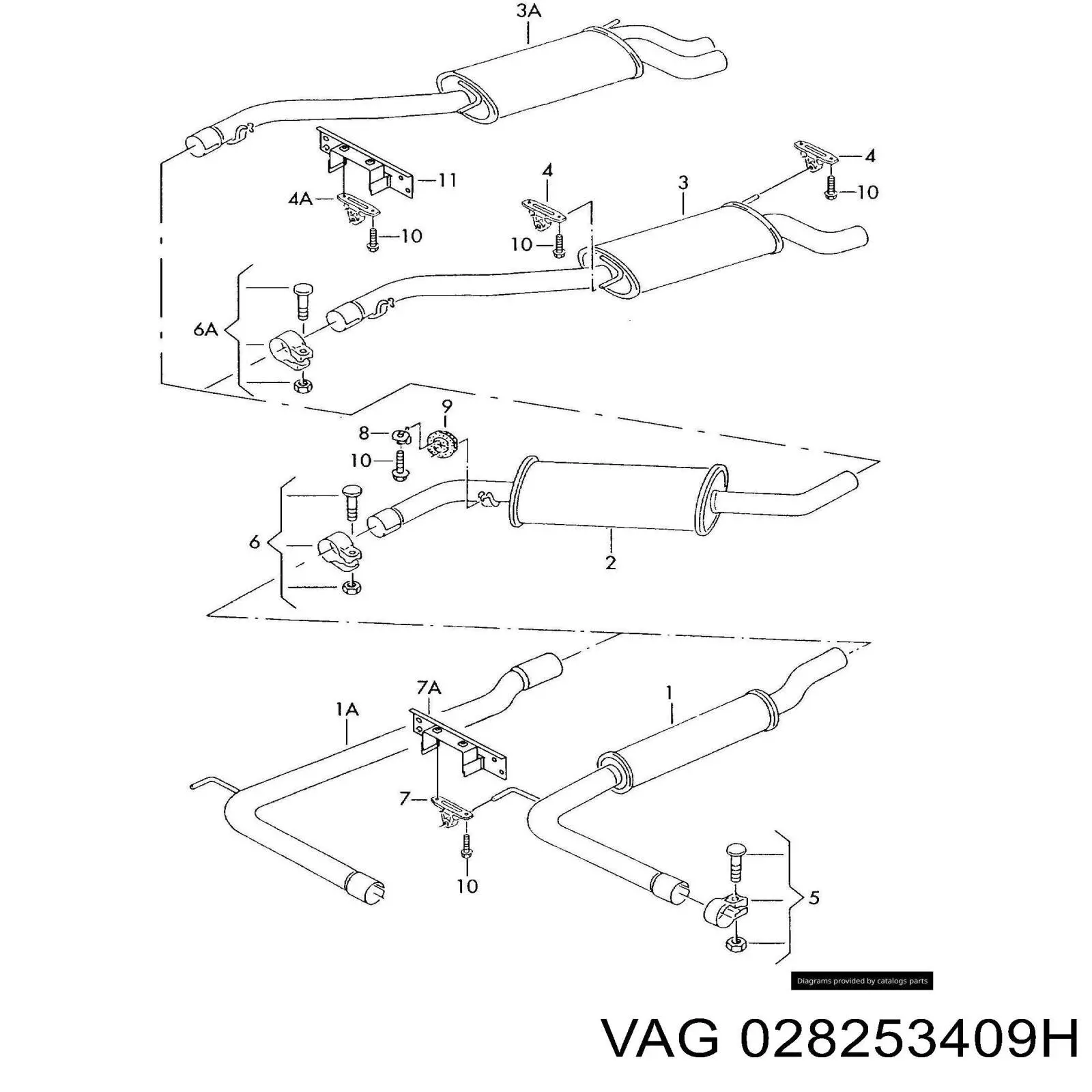 028253409H VAG Середній глушник