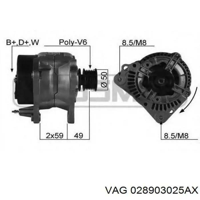 Генератор VAG 028903025AX ціна, від 28.18 USD