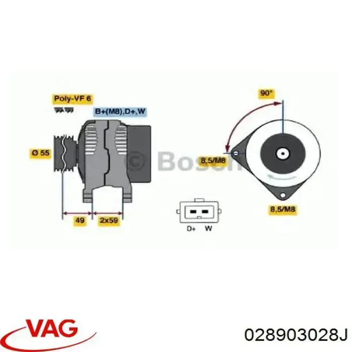 Купити 028903028J VAG Генератор
