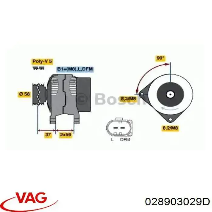 Купити 028903029D VAG Генератор