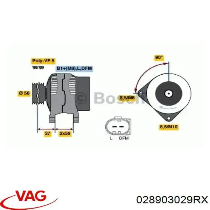 Генератор VAG 028903029RX ціна, від 74.77 USD