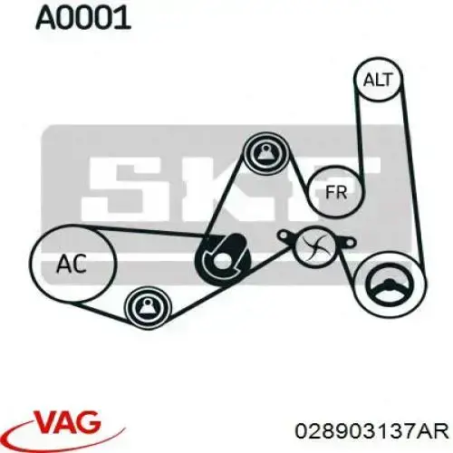 Купити 028903137AR VAG Ремінь генератора