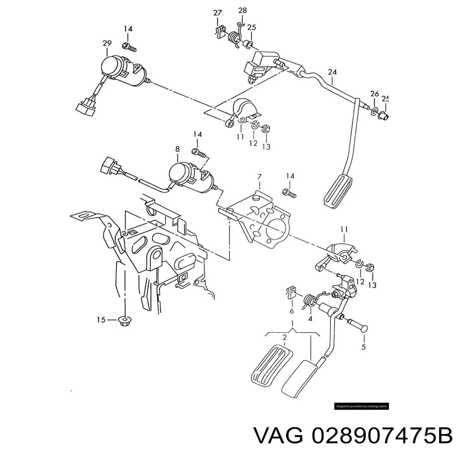 Датчик положення педалі акселератора (газу) 028907475B VAG