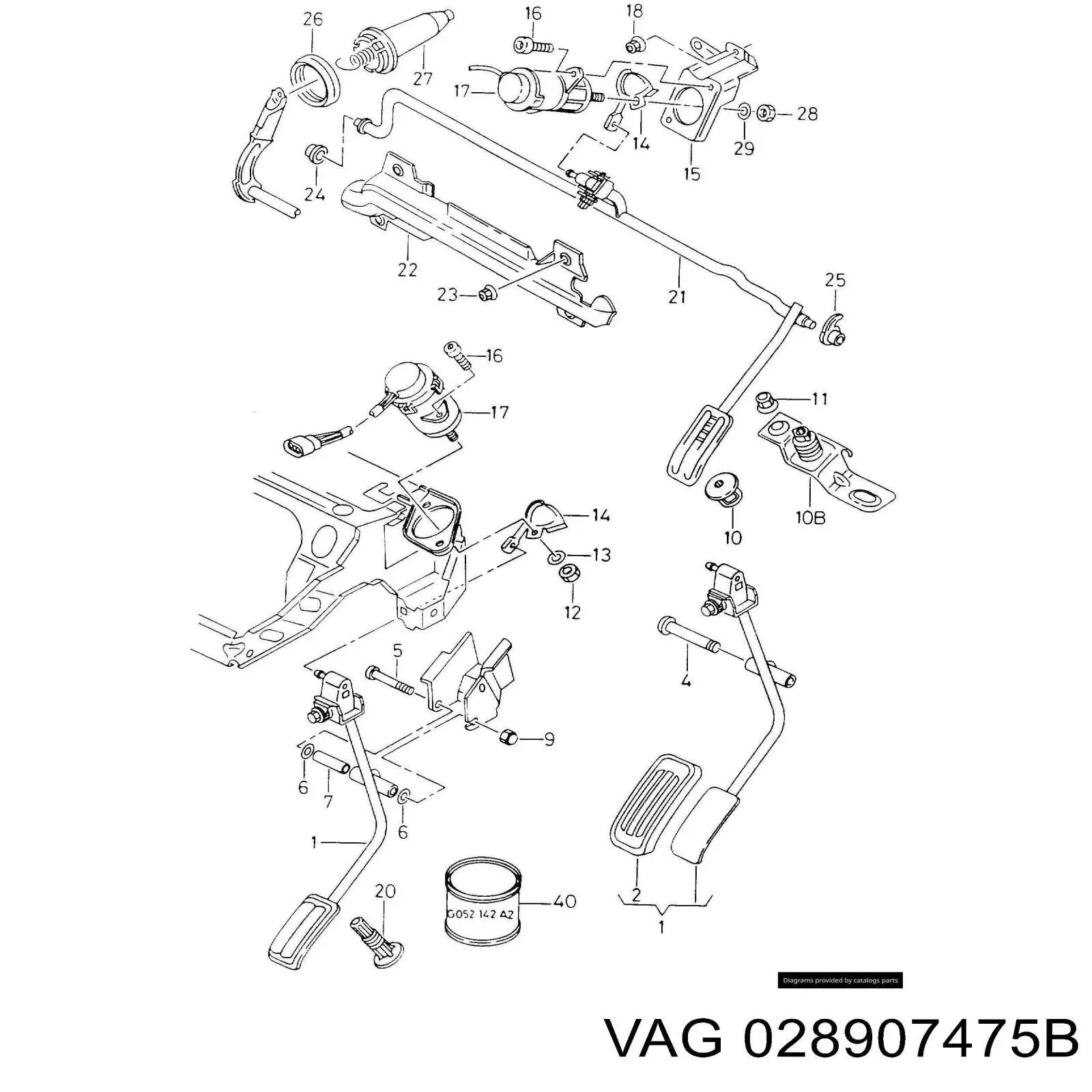 Купити 028907475B VAG Датчик положення педалі акселератора (газу)