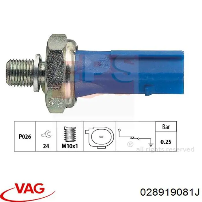 Купити 028919081J VAG Датчик тиску масла