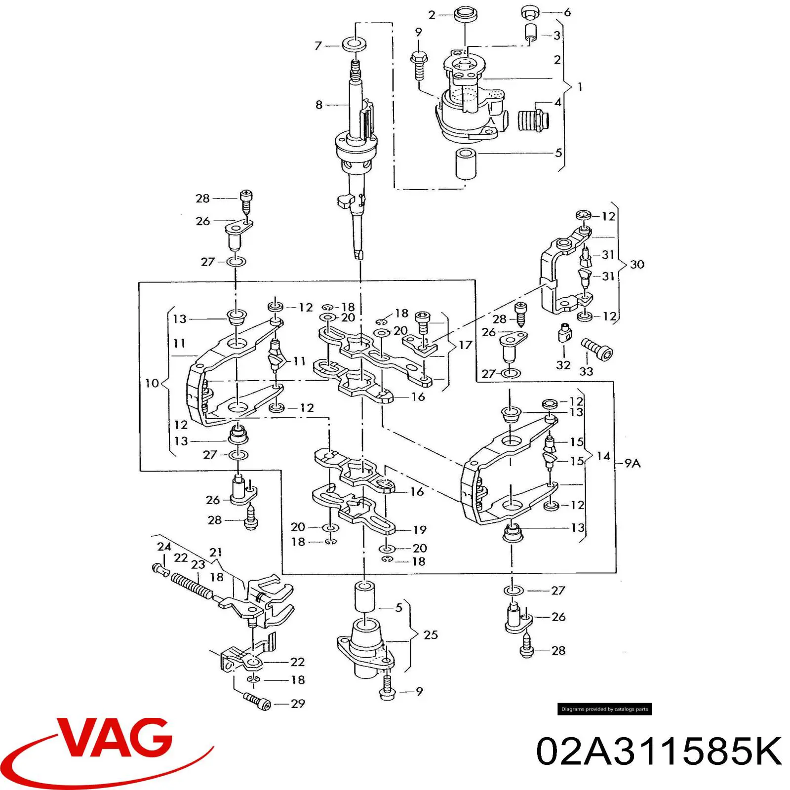 02A311585K VAG Втулка куліси КПП