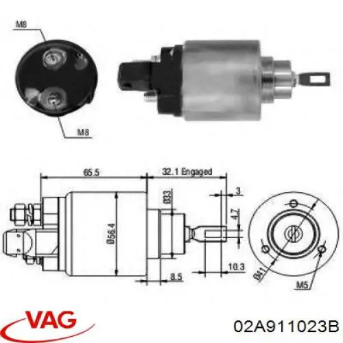 02A911023B VAG Стартер двигуна