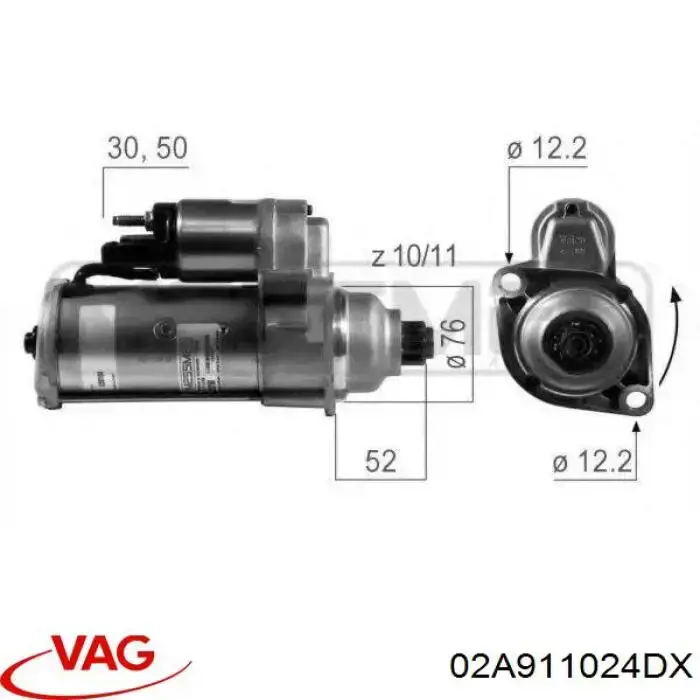 Стартер автомобільний VAG 02A911024DX