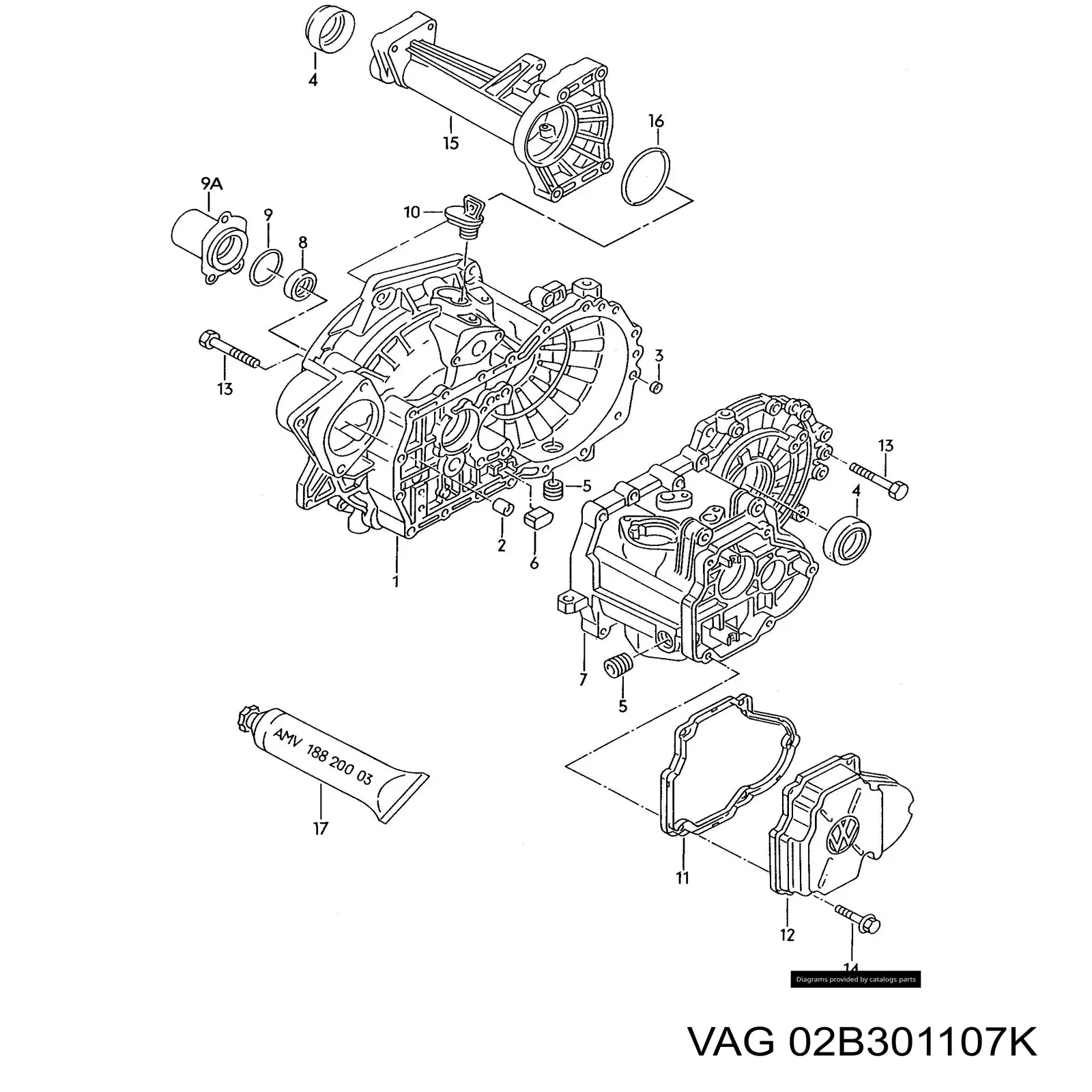  VAG 02B301107K ціна, від 84.75 USD
