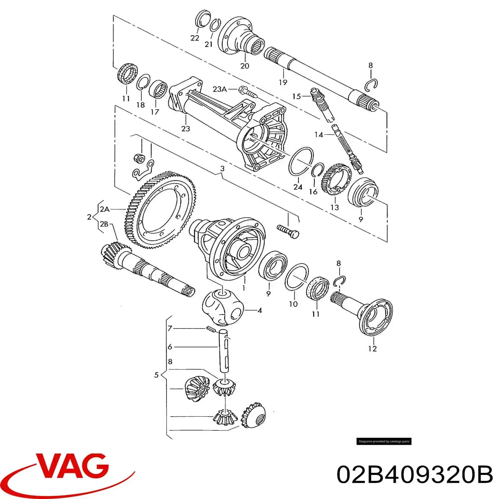 02B409320B VAG Опора підвісного підшипника передньої піввісі